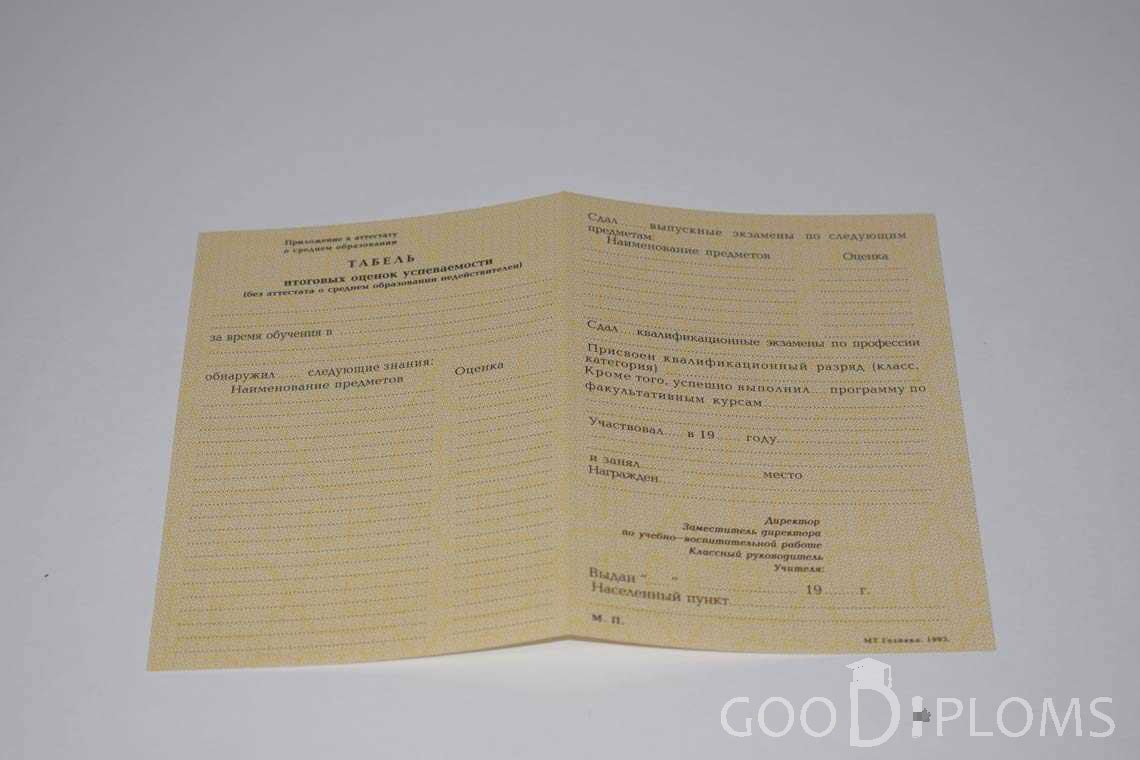 Приложение к Аттестату За 10 Класс период выдачи 1990-1993 -  Запорожье
