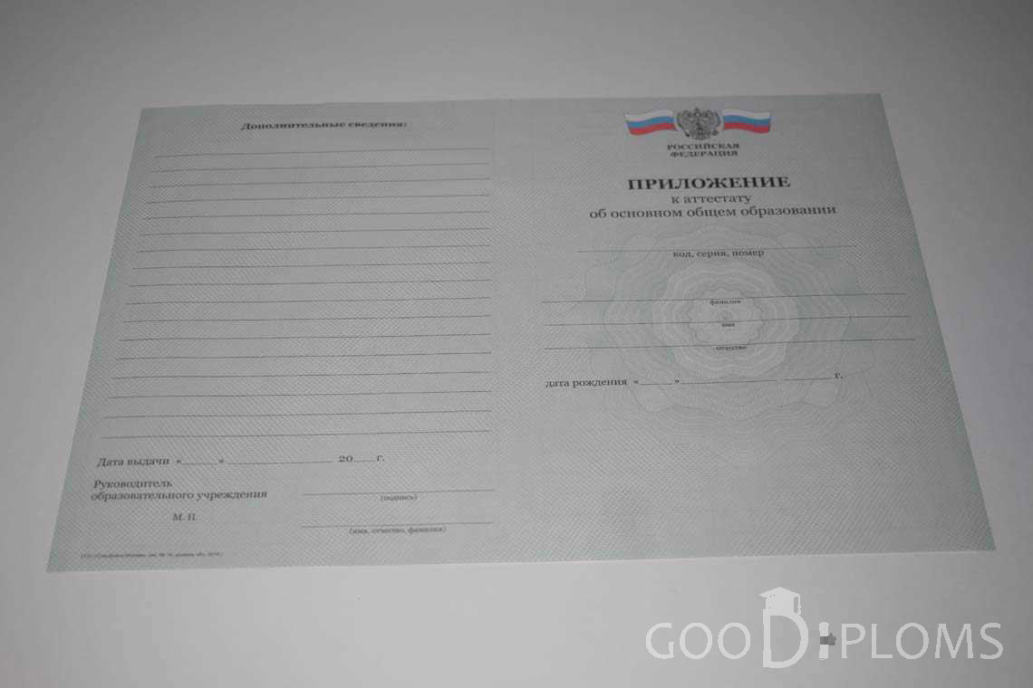 Приложение к Аттестату За 9 Класс период выдачи 2010-2013 -  Запорожье