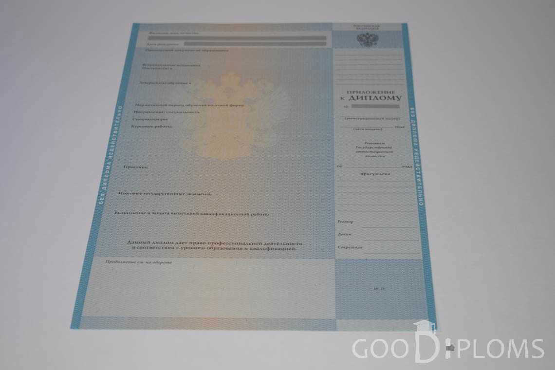 Приложение к Диплому Бакалаврав период c 2009 по 2010 год - Запорожье