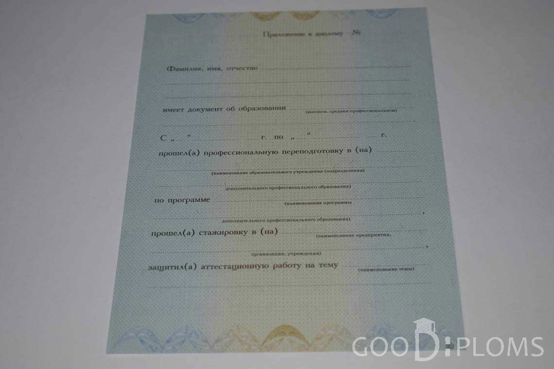Приложение к Диплому о Переподготовке период выдачи 2010-2013 -  Запорожье
