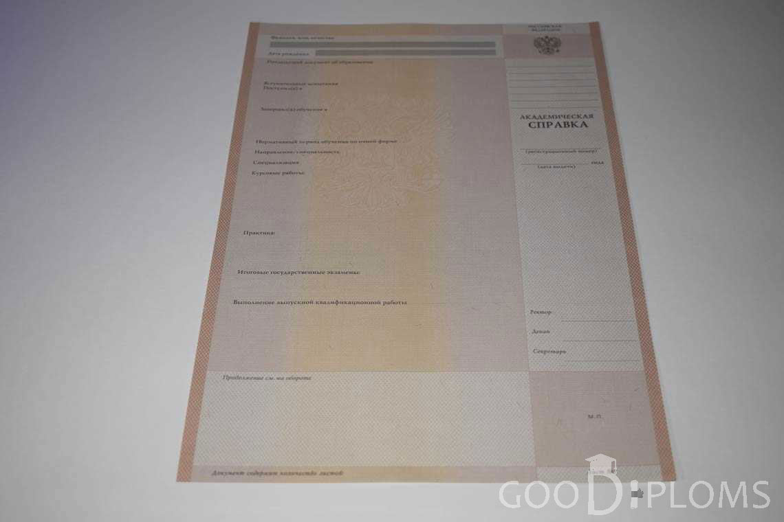 Академическая Справка Вуза период выдачи 1996-2009 -  Запорожье