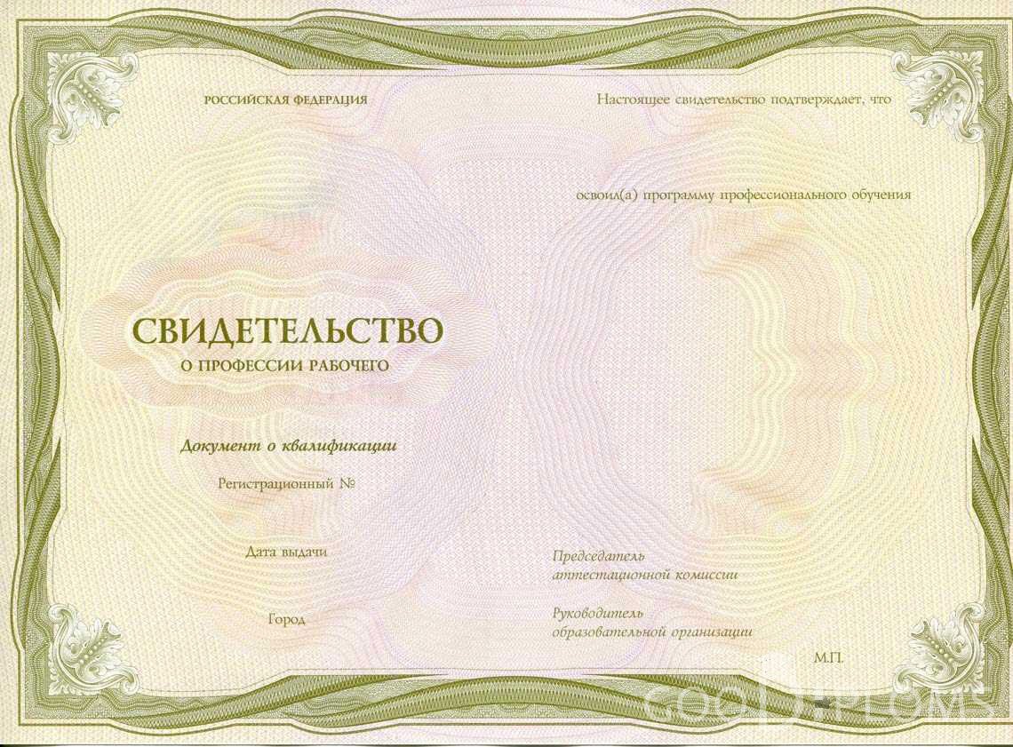 Свидетельство о Профессии Рабочего период выдачи 1999-2020 -  Запорожье