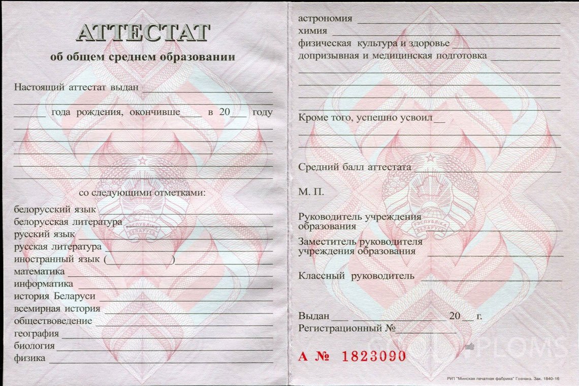 Белорусский аттестат за 11 класс - Запорожье