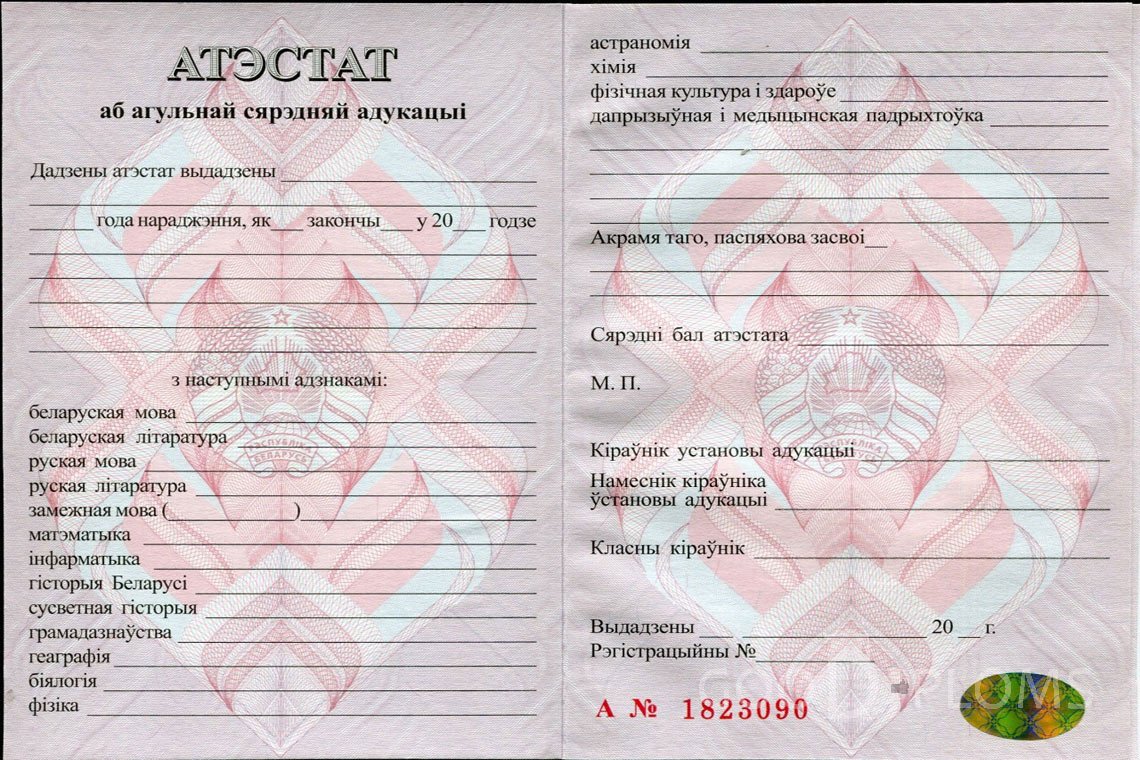Белорусский аттестат за 11 класс - Запорожье